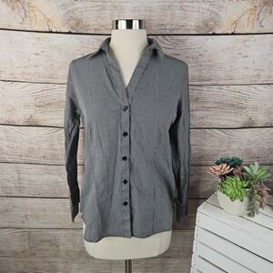 Foxcroft Button-Up Shirt Long Sleeve Gingham Career Casual Top Size‎ S